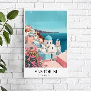 Santorini Kilátás Alumínium Kép