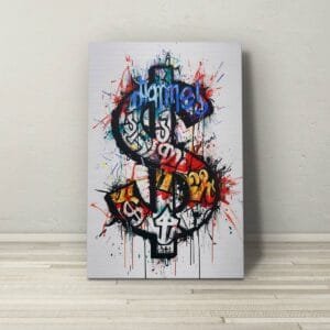 Pénzszimbólum Graffiti Alumínium Kép