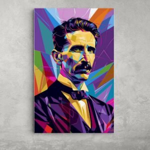Tesla Géniusz Pop Art Alumínium Kép