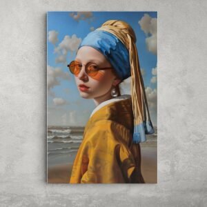Modern Gyöngy Lány Pop Art Alumínium Kép