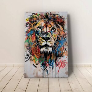 Graffiti Oroszlán Pop Art Alumínium Kép