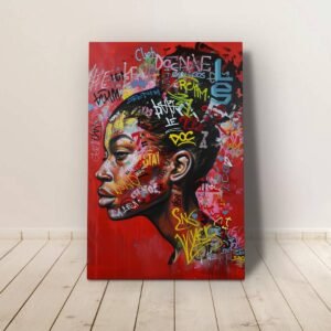 Graffiti Női Profil Pop Art Alumínium Kép