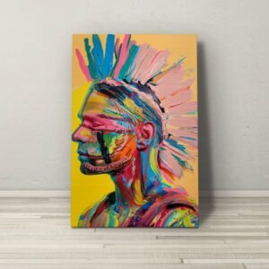 Színes Törzsi Harcos Pop Art Alumínium Kép