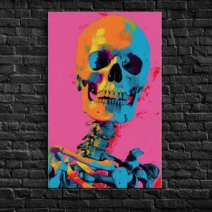 Színes Koponya Pop Art Alumínium Kép