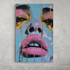 Színes Ajkak Pop Art Alumínium Kép