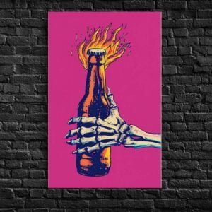 Lángoló Üveg Pop Art Alumínium Kép