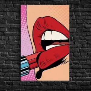 Piros Ajkak Pop Art Alumínium Kép