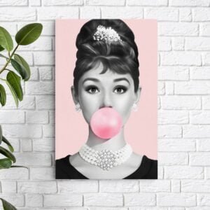 Audrey Hepburn Rágógumi Lány Pop Art Alumínium Kép